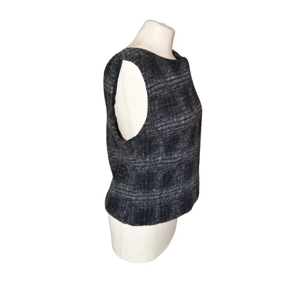 Banana Republic Women's Square Neck Wool Blend Plaid Top Sz 14 *minor flaw* - Picture 2 of 10